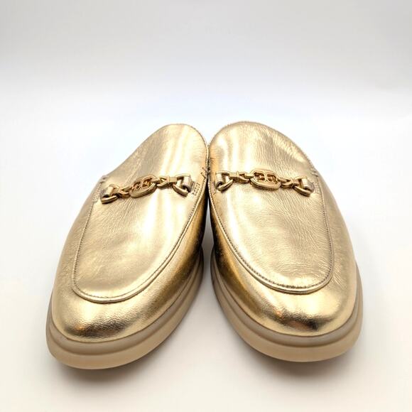 Sam Edelman Kira Slip On Mule Women's Logo Leather Gold Size US11M EU42 - Picture 2 of 12